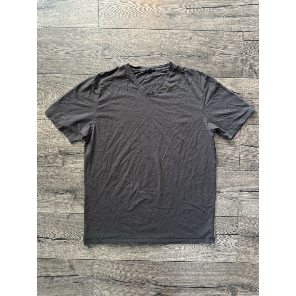 Patrick Assaraf Shirt Mens XXL Gray Pima Cotton V‎ Neck Short Sleeve